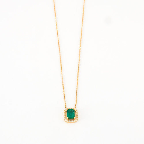 Collier Collier Or jaune Emeraude Diamants 58 Facettes
