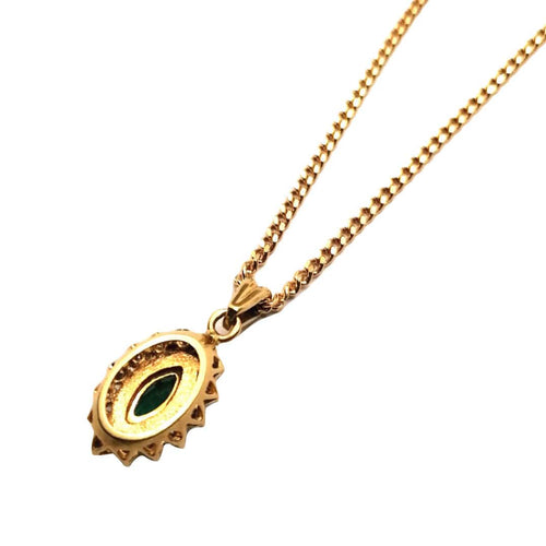 Pendentif Pendentif vintage or jaune émeraude diamants 58 Facettes 2919