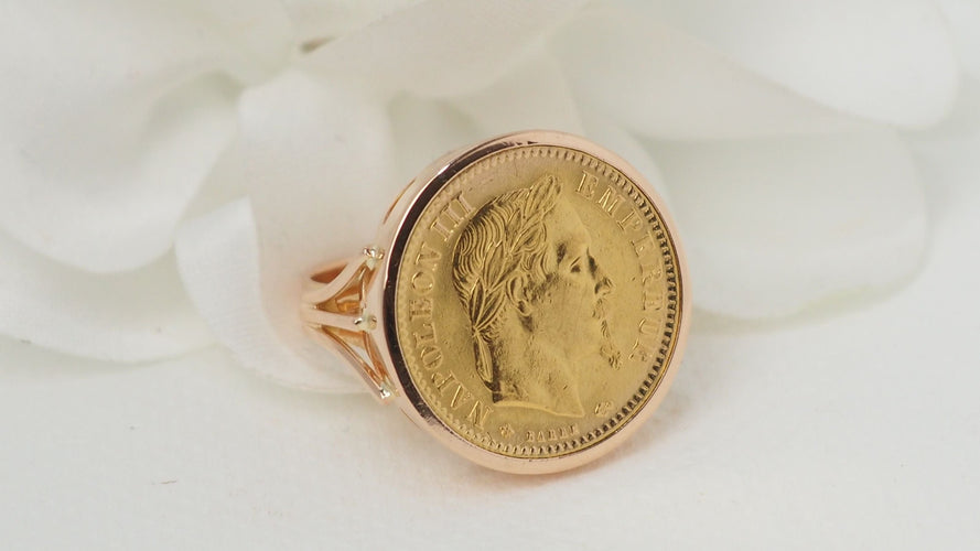 Bague 52 Bague pièce Napoléon III 58 Facettes 32401