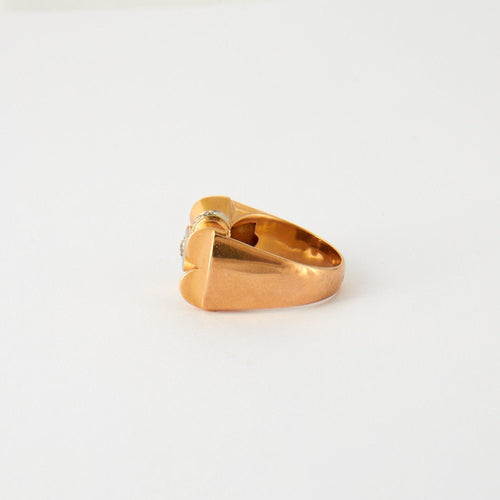 Bague 56 Bague noeud TANK or jaune et diamants 58 Facettes