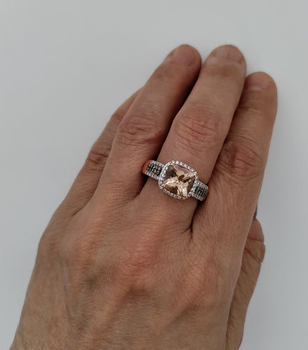 Bague Bague or rose et morganite 58 Facettes 470