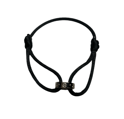 Bracelet CARTIER - BRACELET BABY LOVE OR BLANC 18K CORDON NOIR 58 Facettes