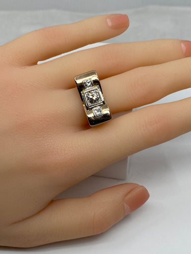 Bague Bague TANK en or jaune & diamants 58 Facettes