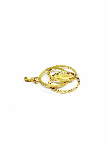 Pendentif Pendentif cercles entrelacés en or jaune 58 Facettes