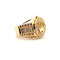 Bague 63 Chevalière couronne en or jaune 18 carats et zirconium 58 Facettes