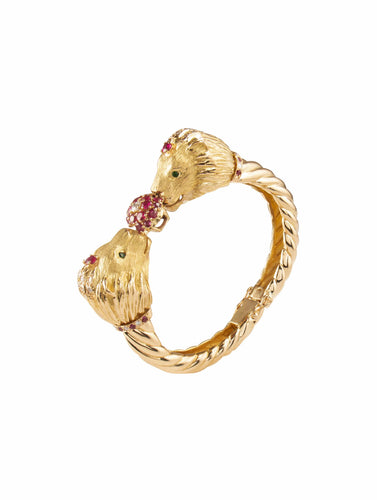 Bracelet Bracelet Jonc Tête de Lion Or jaune 58 Facettes