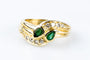Bague 52 Bague diamants émeraudes en or massif 58 Facettes