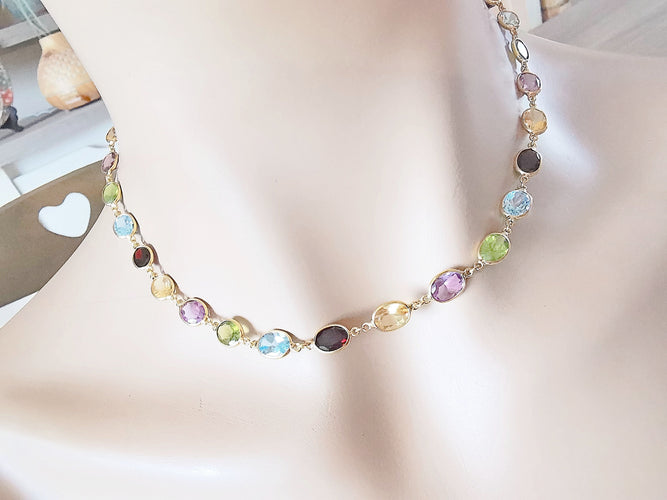 Collier Collier Ras du cou Pierres fines Or Jaune 58 Facettes AA 1535