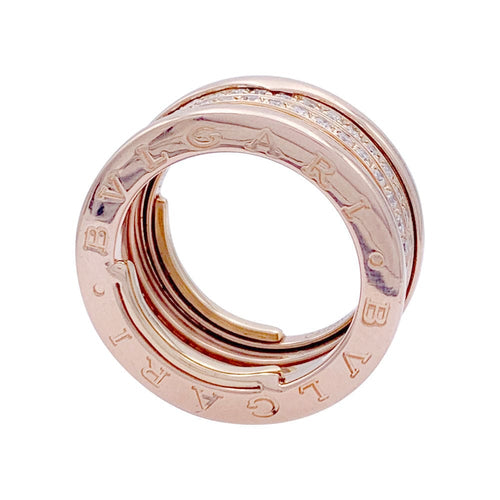 Bague 55 Bague Bulgari, "B.Zero1", or rose et diamants. 58 Facettes 32954