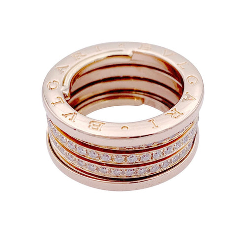 Bague 55 Bague Bulgari, "B.Zero1", or rose et diamants. 58 Facettes 32954