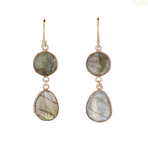 Boucles d'oreilles Pendants d'oreilles labradorites 58 Facettes 21-554A