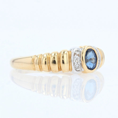 Bague 52 Bague jonc godronné saphir diamants 58 Facettes 18-410C