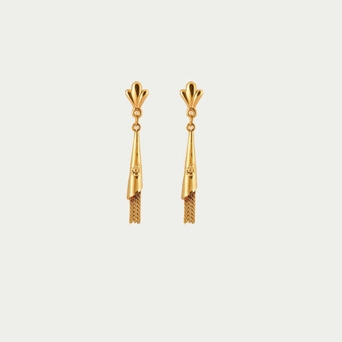 Boucles d'oreilles Pendants d'oreilles or décor passementerie 58 Facettes