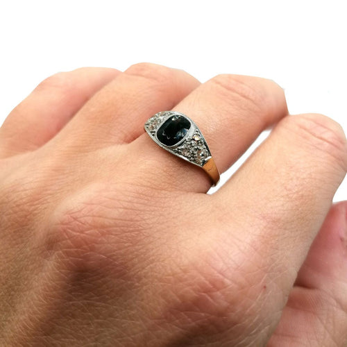 Bague Bague Art Déco Saphir Diamants 58 Facettes 2686