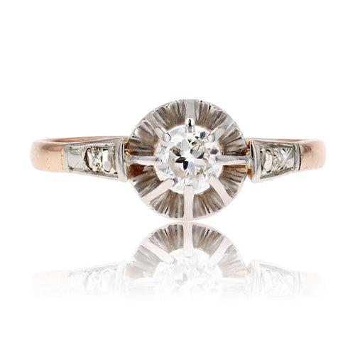 Bague 55 Bague ancienne solitaire diamants 58 Facettes 23-371