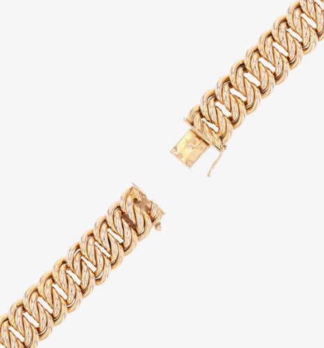 Bracelet Bracelet gourmette en or rose ancienne 58 Facettes 22-167