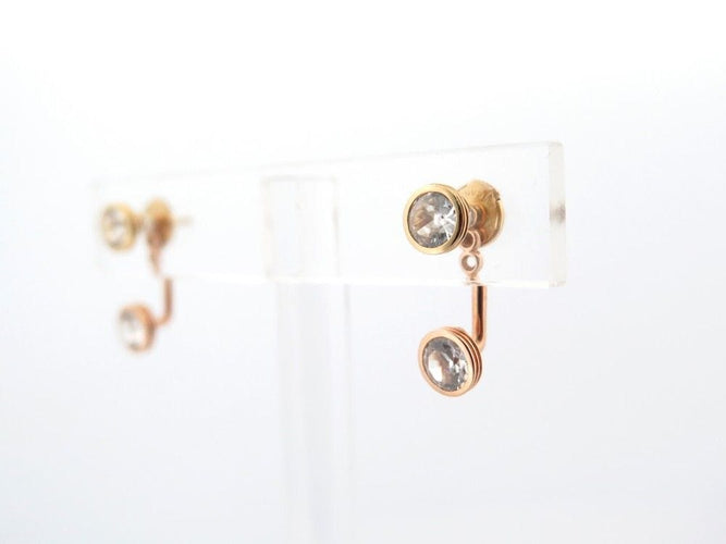 Boucles d'oreilles boucles oreilles POIRAY lolita puces or jaune zircon 58 Facettes 254849