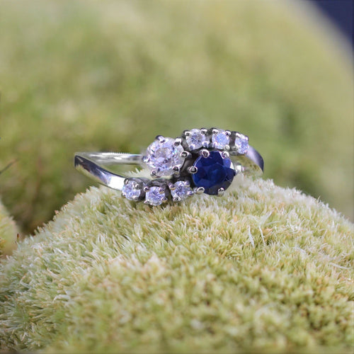 Bague 52 Bague toi et moi or blanc saphir diamants 58 Facettes 22-523
