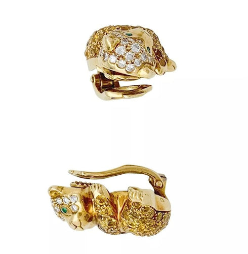 Boucles d'oreilles Boucles d'oreilles Van Cleef & Arpels, "Oursons", or jaune, diamants et saphirs. 58 Facettes 31391