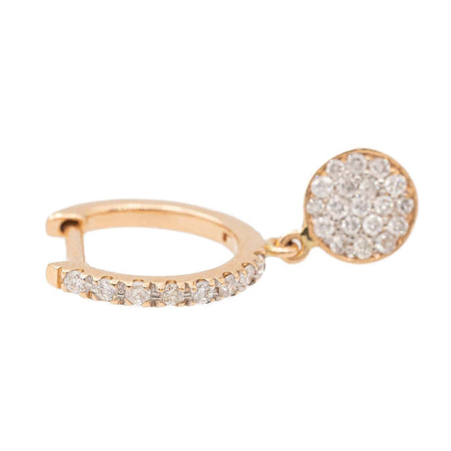 Boucles d'oreilles Ginette NY Boucles d'oreilles Créole Solo mini diamond ever hoop Or jaune diamant 58 Facettes 2595539CN