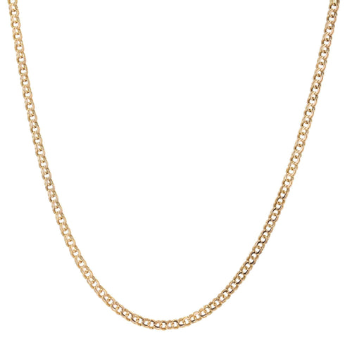 Collier Chaine or rose maille jaseron double 58 Facettes 19-512