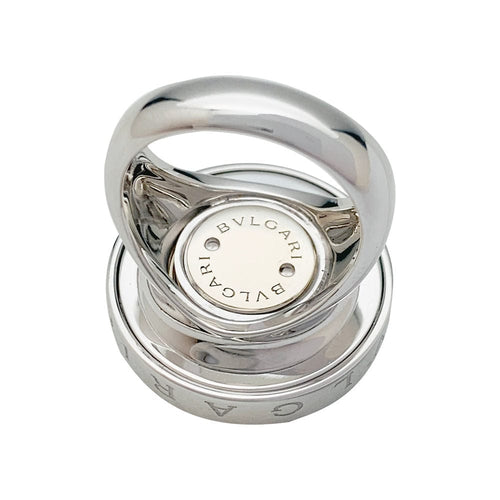Bague 53 Bague Bulgari "Hypnotique" plateau tournant or blanc et acier, onyx et diamants. 58 Facettes 31216