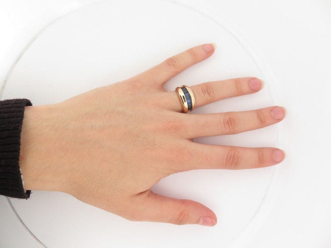 Bague 52 vintage bague CARTIER odin en or jaune 18k 6 saphirs 58 Facettes 255490