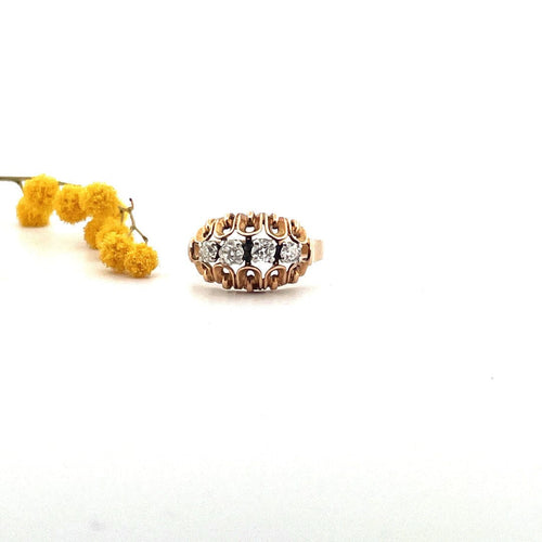 Bague Bague navette, ors, diamants 58 Facettes