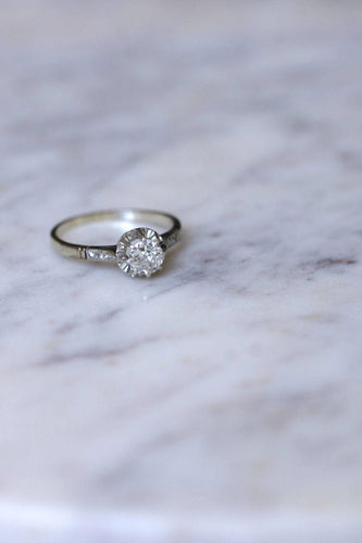 Bague Solitaire Art Déco diamant 0.50 Ct 58 Facettes