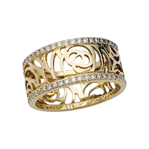 Bague 53 Bague Chanel, "Camélia", en or jaune, diamants. 58 Facettes 31257