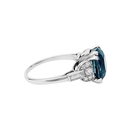 Bague 53 Bague saphir 6.67 carats, platine et diamants. 58 Facettes 30768
