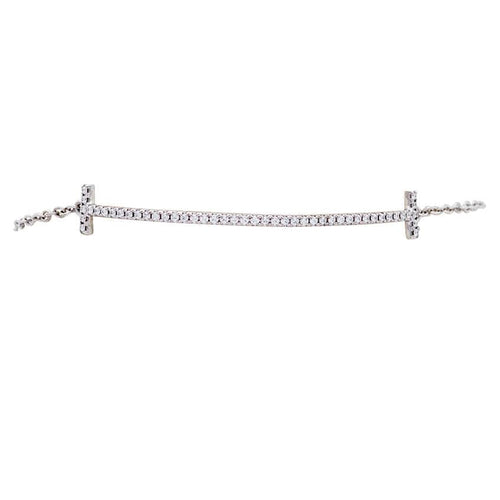 Bracelet Bracelet Tiffany & Co., "Tiffany T Smile", or blanc, diamants. 58 Facettes 33175