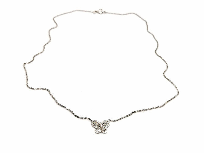 Collier Collier Papillon Or blanc Diamant 58 Facettes 1232112CN