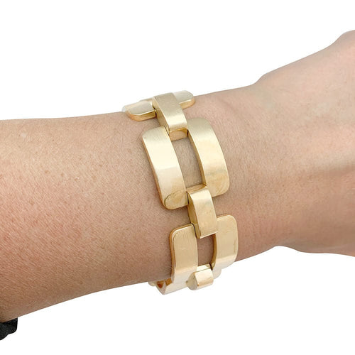 Bracelet Bracelet Tank en or rose. 58 Facettes 31395