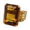 Bague 47 Bague Tank, or rose et citrines. 58 Facettes 31699