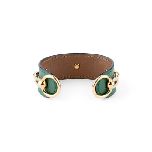 Bracelet HERMES - Bracelet  en cuir et métal doré 58 Facettes 1