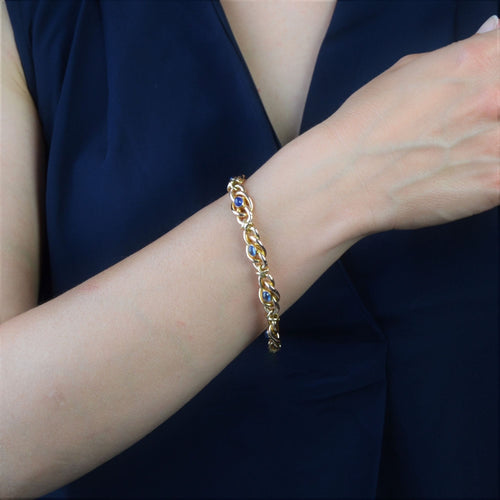 Bracelet Bracelet ancien or rose et saphirs cabochons 58 Facettes 22-076