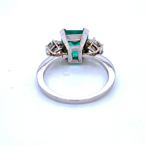 Bague Bague Platine Diamant Emeraude Colombienne 58 Facettes