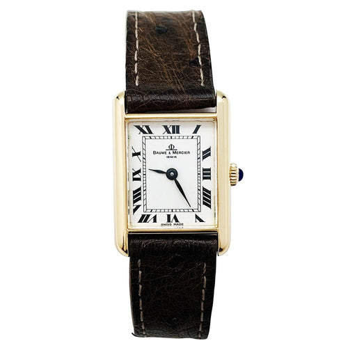 Montre Montre Baume & Mercier, "Tank", en or jaune. 58 Facettes 30203