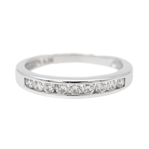 Bague 48 Bague Demi alliance Or blanc Diamant 58 Facettes 2513751CN