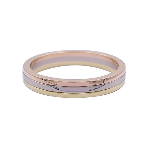 Bague 58 Alliance Cartier, "Vendôme Louis Cartier", trois ors. 58 Facettes 32314
