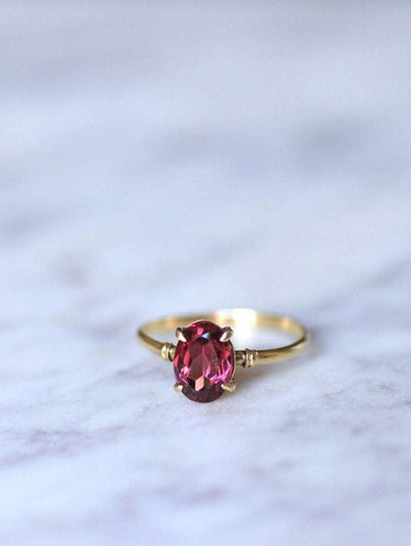 Bague or et grenat 58 Facettes