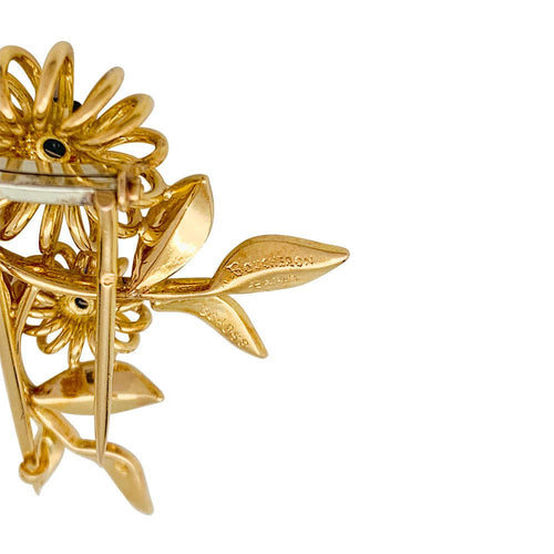 Broche Broche Boucheron "Fleurs" en or rose et saphirs. 58 Facettes 31646