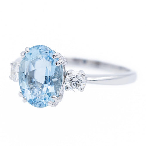 Bague 56 Bague Solitaire Or blanc Aigue-Marine 58 Facettes 2303209CN