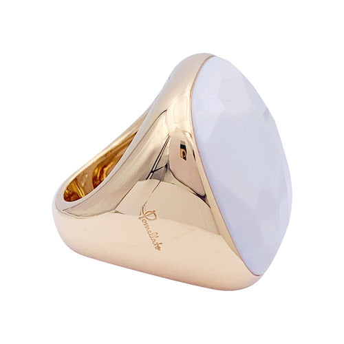 Bague 53 Bague Pomellato, "Victoria", or rose, cacholong. 58 Facettes 33222
