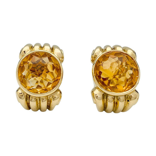Boucles d'oreilles Boucles d'oreilles Fred, or jaune et citrines. 58 Facettes 31670