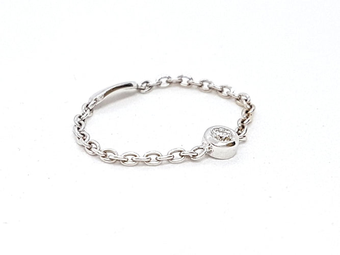 Bague 52 Bague Chaînette Or blanc Diamant 58 Facettes 578686RV
