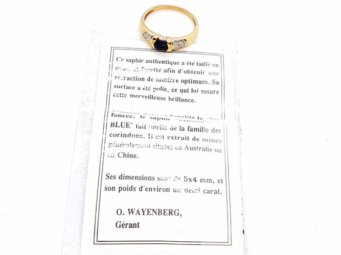 Bague 53 Bague Or jaune Saphir 58 Facettes 06508CD