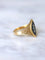 Bague marquise ancienne en or jaune et diamant sur émail bleu 58 Facettes