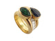 Bague 49 bague toi & moi 49 en or jaune 18k emeraude saphir et diamants 58 Facettes 253447